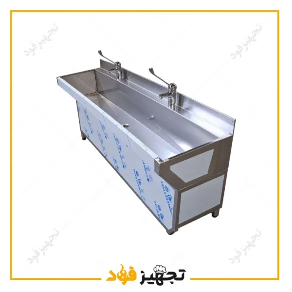 وان شستشو کابین دار دو شیر استیل